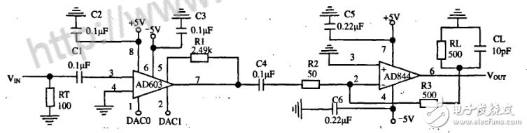AD603應(yīng)用電路之超聲波檢測電路