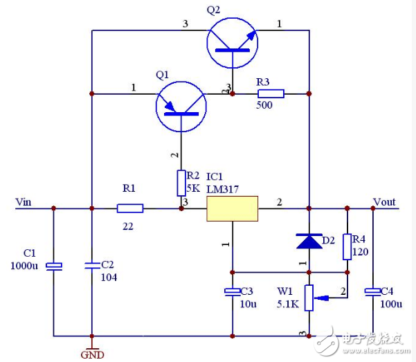 lm317應(yīng)用電路圖匯總（集成電路、擴(kuò)流電路、穩(wěn)壓電路）