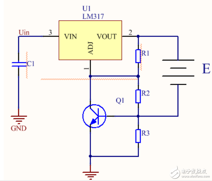 LM317穩(wěn)壓器的限流保護電路