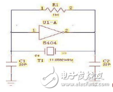 74HC04和晶振做晶體振蕩電路產(chǎn)生時(shí)鐘信號(hào)