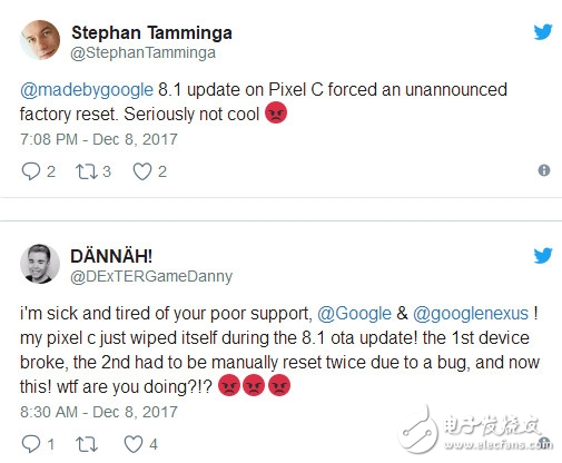 Pixel C平板升級Android 8.1后,數(shù)據(jù)自動擦除