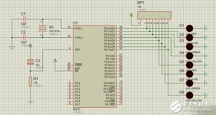 基于proteus的七種跑馬燈效果的實現(xiàn)