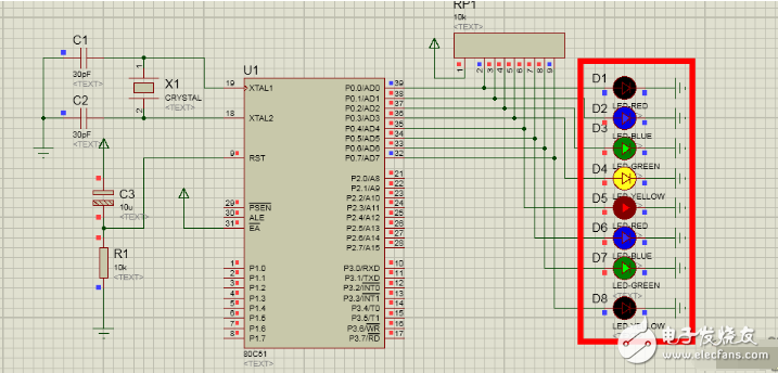 基于proteus的七種跑馬燈效果的實(shí)現(xiàn)
