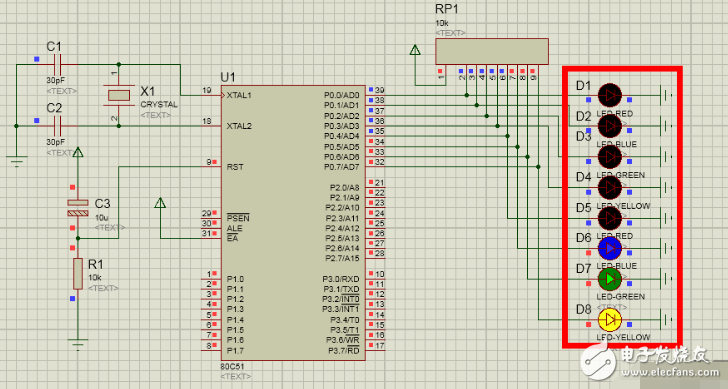 基于proteus的七種跑馬燈效果的實(shí)現(xiàn)