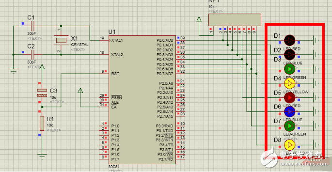 基于proteus的七種跑馬燈效果的實(shí)現(xiàn)