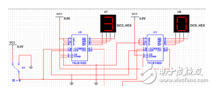 利用74ls192的倒計時計數(shù)器