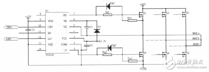 IR2110在無刷直流電機(jī)驅(qū)動電路中的應(yīng)用