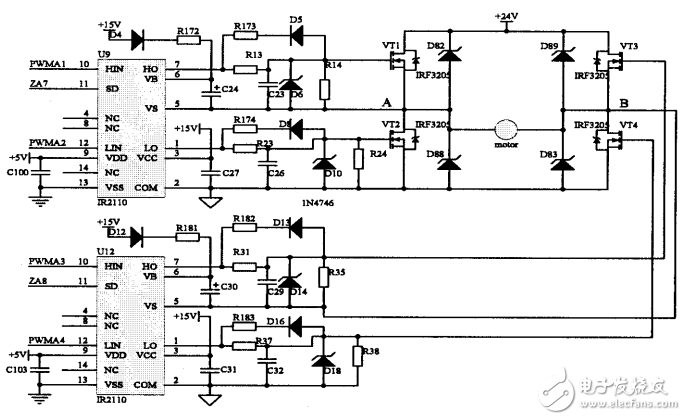 基于IR2110的H橋可逆PWM驅(qū)動電路應(yīng)用