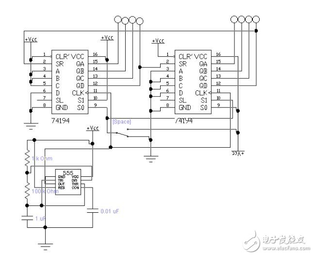 移位寄存器74ls194應(yīng)用電路圖大全（雙向移位寄存器/74HC93/環(huán)形計(jì)數(shù)器）