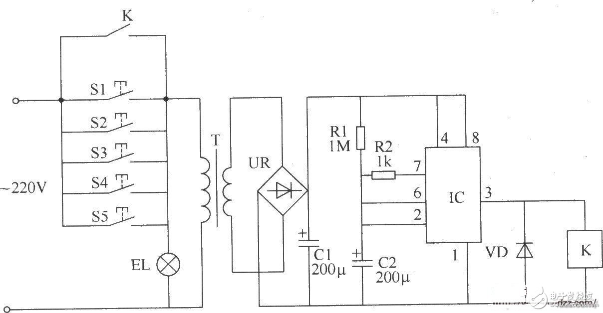  多地控制開(kāi)關(guān)電路