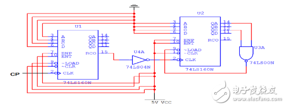 電子電路圖分享-60進(jìn)制計(jì)數(shù)器電路圖