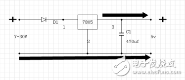 在7805穩(wěn)壓電路中電容該如何選擇？