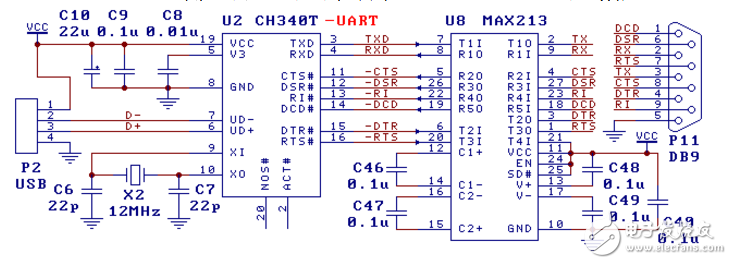 usb轉串口ch340電路圖