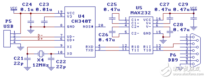 usb轉串口ch340電路圖