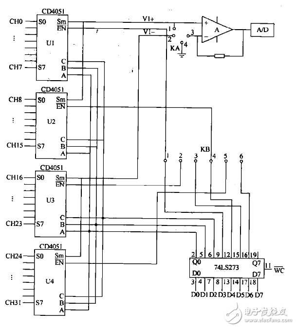 電路圖分享_模擬多路開關(guān)擴(kuò)展電路