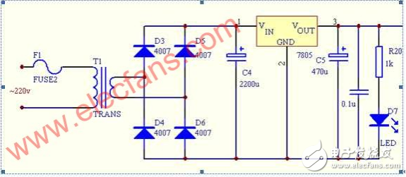 220v轉(zhuǎn)5v電路原理圖