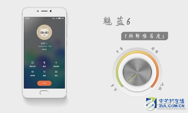 魅藍(lán)6結(jié)構(gòu)設(shè)計(jì)并不復(fù)雜，背殼通過螺絲和卡扣固定，由于背殼為聚碳酸酯材質(zhì)，柔韌性強(qiáng)，較為容易分離。機(jī)身內(nèi)部采用三段式設(shè)計(jì)，元件的集成度較高，電池有一半為拉膠固定，所以綜合評定該機(jī)的拆解較為容易。