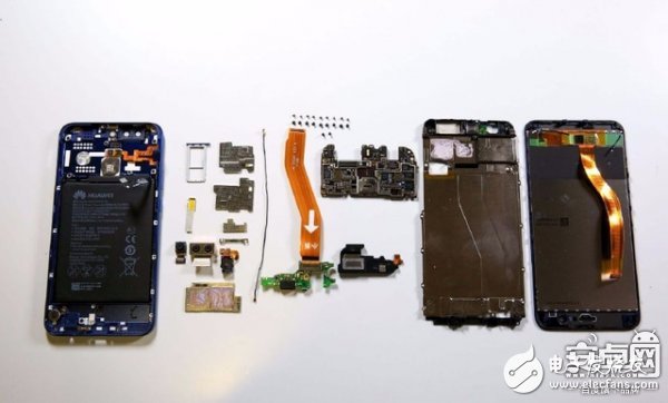 榮耀V9拆機(jī)圖簡(jiǎn)潔而復(fù)雜的手機(jī)