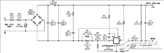 [原創(chuàng)] PowerIntLYT7503D10W調(diào)光LED驅(qū)動(dòng)器參考設(shè)計(jì)DER586