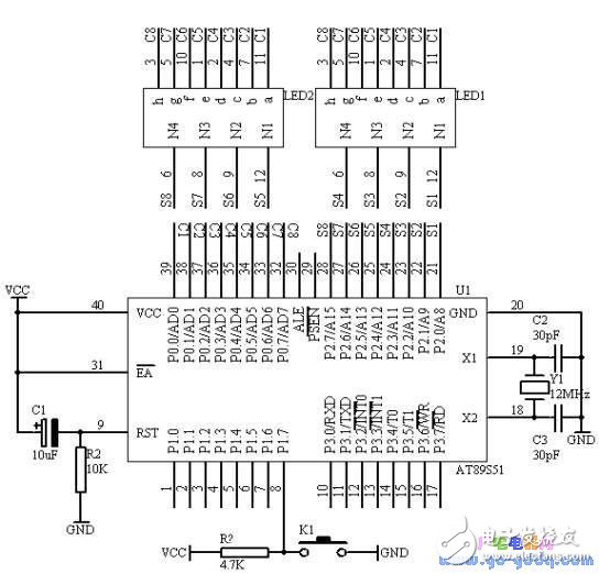 基于AT89S51單片機的動態(tài)數碼顯示設計
