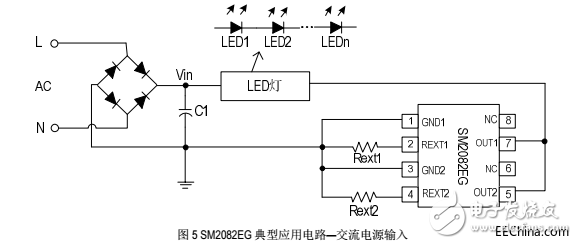 高壓線性恒流芯片SM2082EG跟SM2091E的特點對比