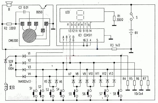 74LS171四路搶答器電路設(shè)計(jì)詳情