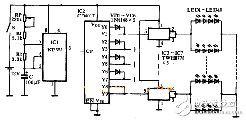 cd4017電子制作電路圖大全（單鍵觸摸開關(guān)/幸運(yùn)抽獎(jiǎng)機(jī)/紅綠燈/密碼鎖）