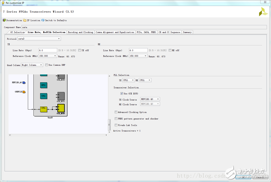 關于Vivado 配置xilinx GTX的SATA設計分析和應用