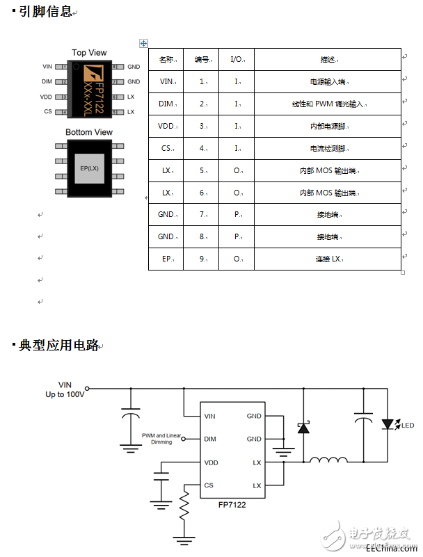 基于FP7122系列LED驅(qū)動(dòng)IC的調(diào)光電路設(shè)計(jì)